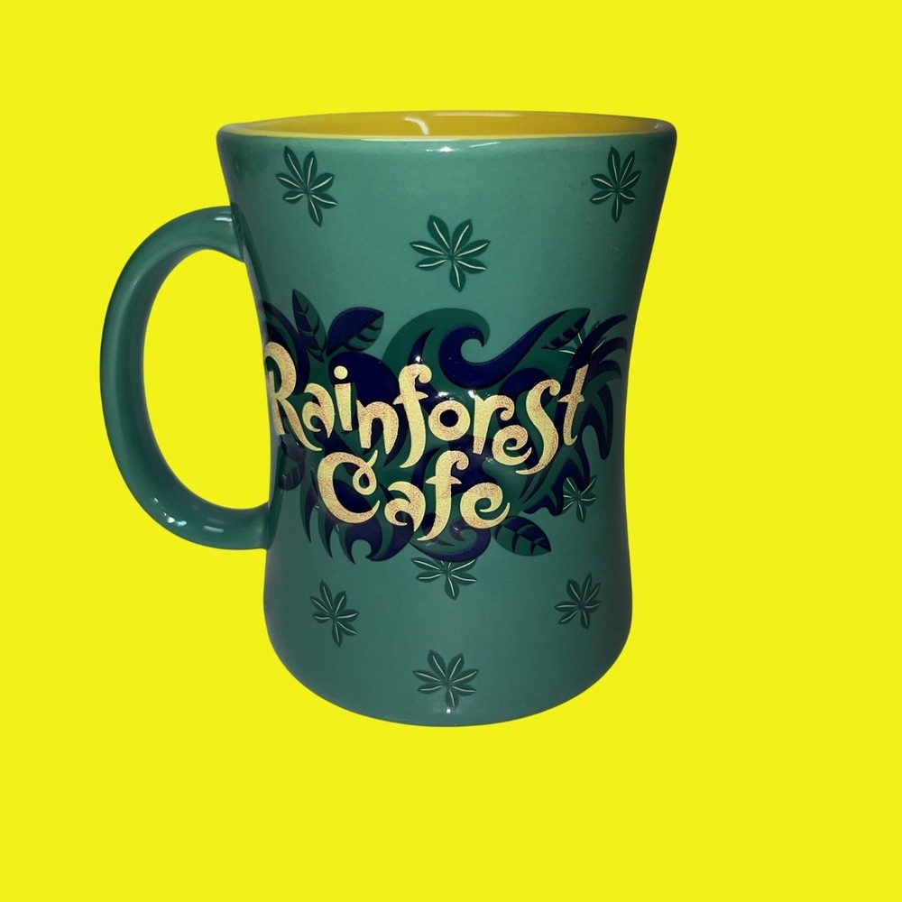 Rainforest Cafe Coffee Mug 3D "Cha Cha" Frog Green Ceramic Embossed Novelty